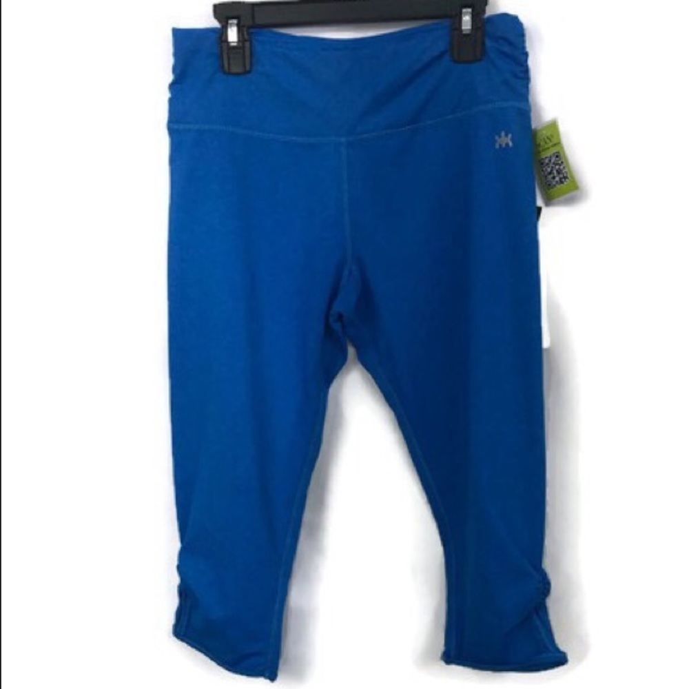 KYODAN‎ RUCHED BLUE LEGGINGS CROPPED M